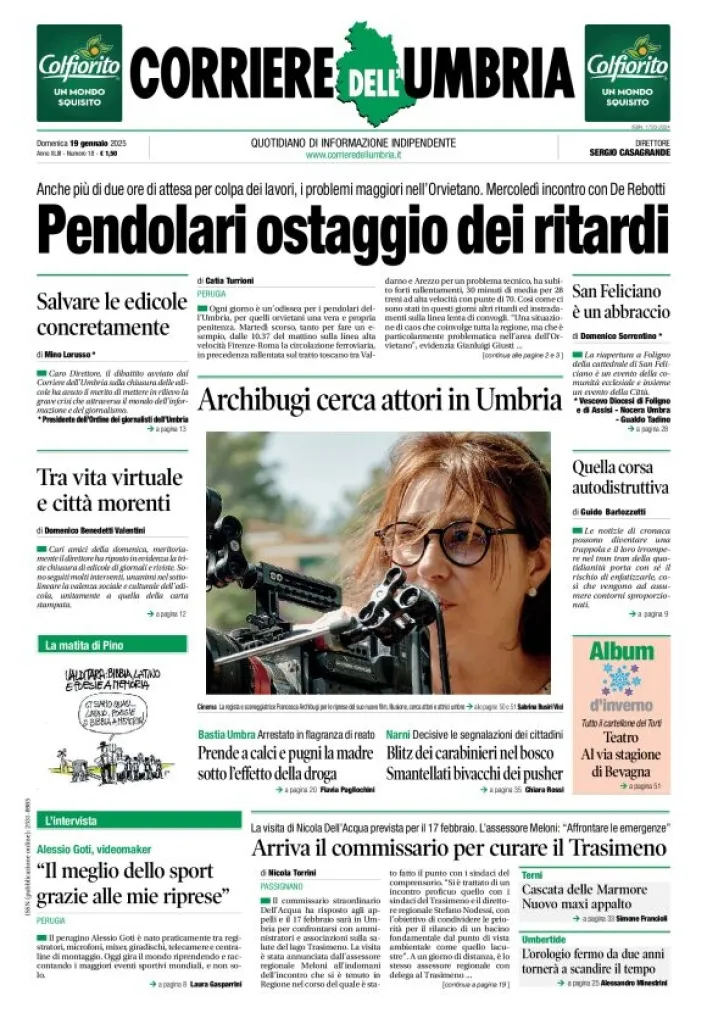 Prima-pagina-corriere umbria-del-2025-01-19